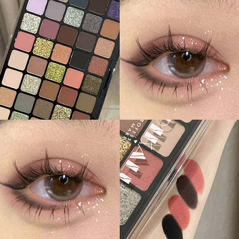 Palette Ombretti Scintillanti 40 Colori, Ombretti Opachi e Glitterati, Pigmenti Impermeabili, Palette Trucco Occhi Coreana, Cosmetici