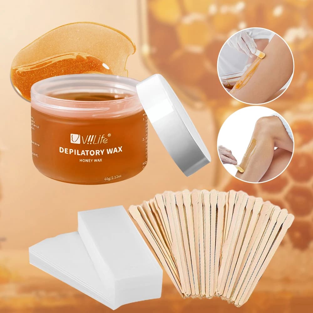 Viilife Cera morbida per modellare le sopracciglia precisa Kit per la depilazione del viso Include bastoncini di cera e carta Nessuna elettricità Capelli da viaggio