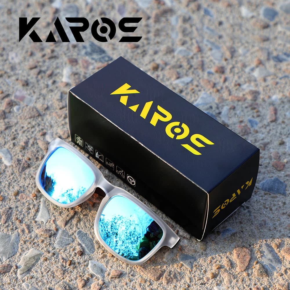 KAROS Occhiali da sole polarizzati per esterni per caccia, pesca, guida, protezione UV400, uomo donna, con custodia YZ2019