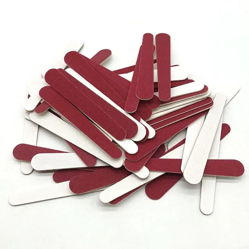 100 pezzi lima per unghie usa e getta lima per trucioli di legno mini rosso bianco levigatura lucidatura buffer accessori per unghie set manicure per nail art