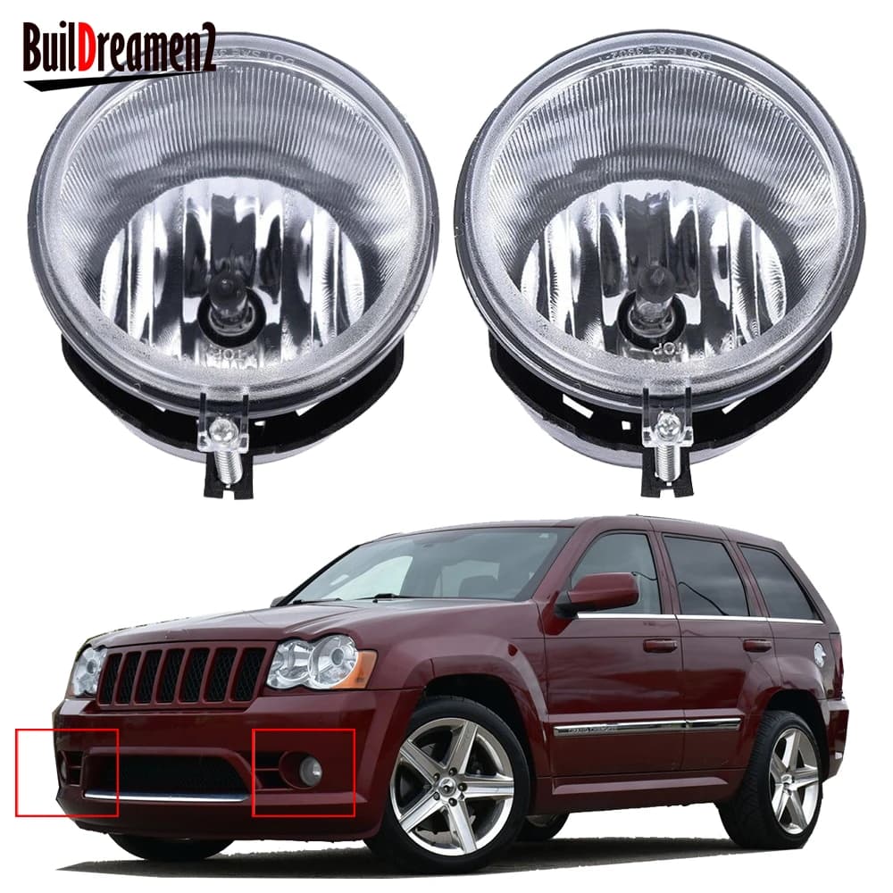 2 pieces front fendinebbia group for car + H10 9005 hot halogen bulb for Jeep Grand Cherokee 2005 2006 2007 2008 2009 2010