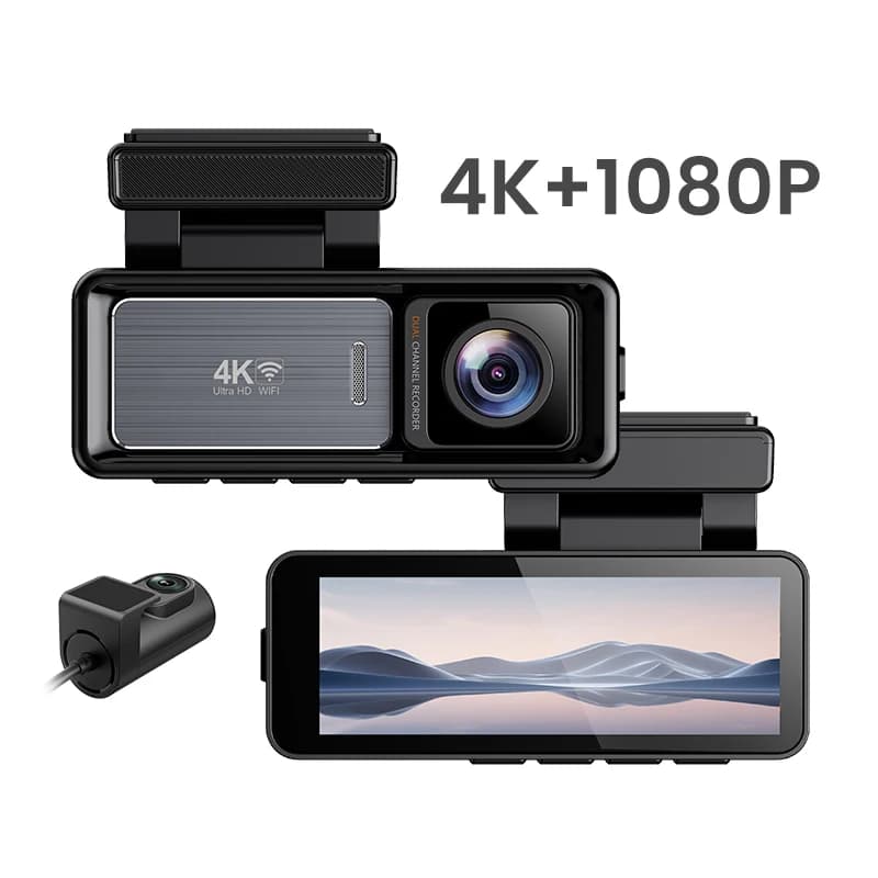 Ultra Clear 4K Starlight Visione notturna Doppia lente DVR per auto Registratore di guida Doppia registrazione anteriore e posteriore Interconnessione mobile WiFi