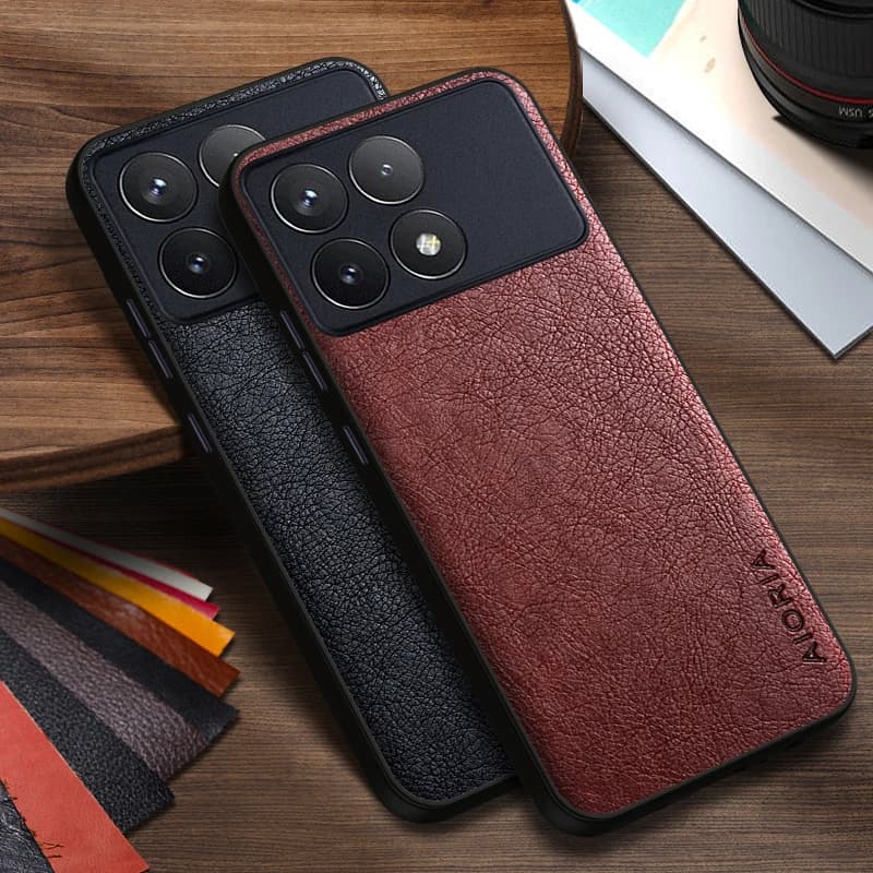 Custodia per Xiaomi Poco X6 Pro Cover Business in pelle di lusso dal Design semplice per custodia Poco M6 Pro 4G