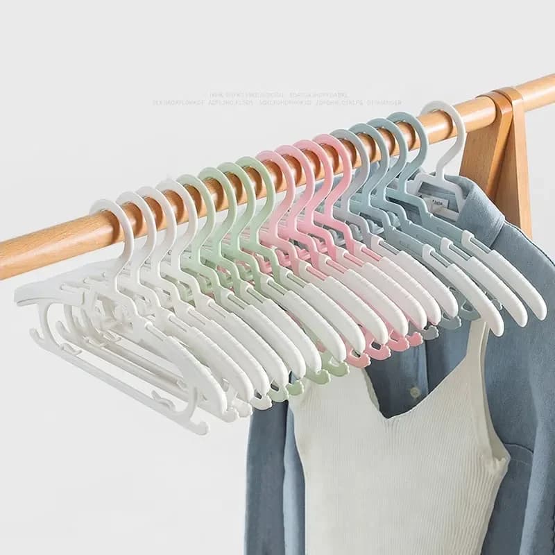 Appendiabiti per bambini Scaffali telescopici, Espositore per vestiti in plastica, Appendiabiti per bambini, Organizzatore flessibile per appendiabiti per bambini, 5 pezzi, 1