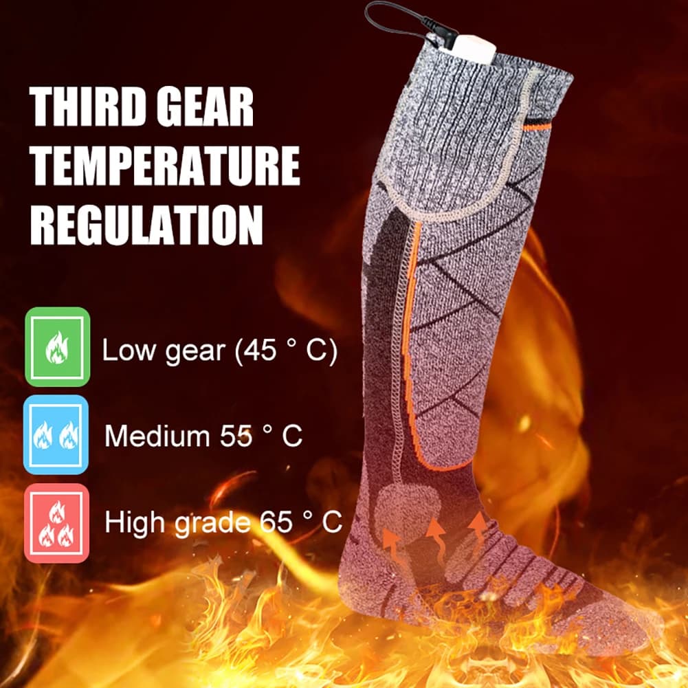 Electric socks for feet 3.7 V battery heating socks Comfortable 3 adjustable modes for fishing, camping, hiking, skiing