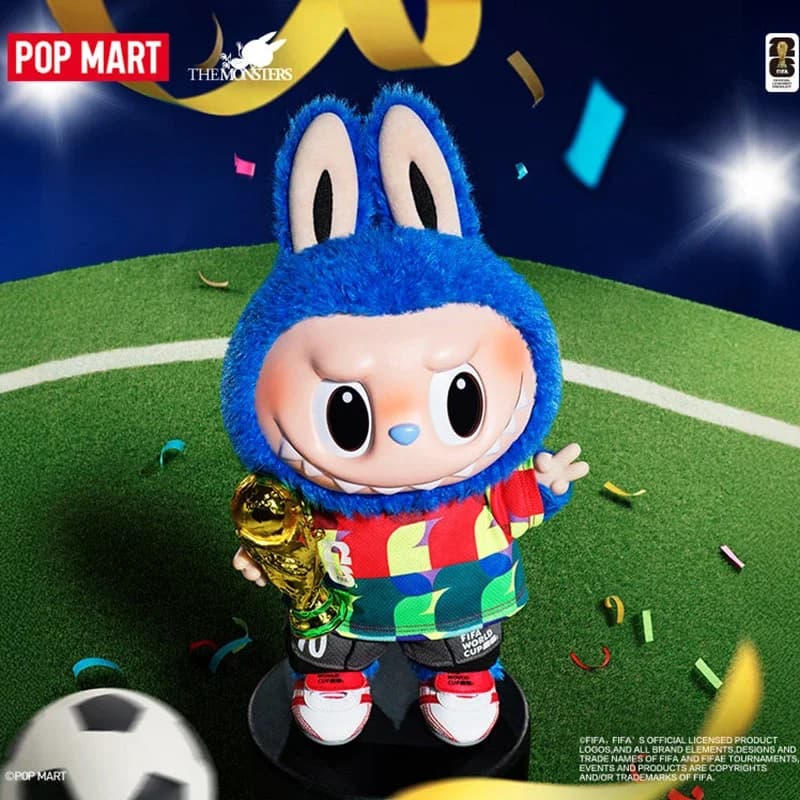 POP MART LABUBU THE MONSTERS FIFA Catch the Win Series Bambola in Vinile Peluche Blind Box Mystery Box Giocattoli Kawaii Ornamenti Statuette