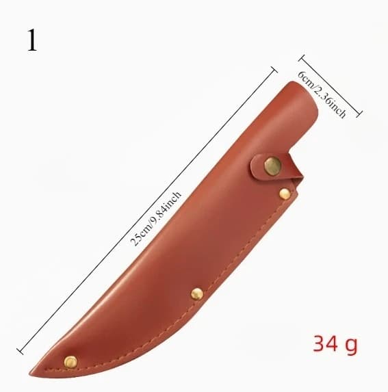 Fodero in Pelle per Coltello da Chef e Macellaio, Custodia in Pelle per Coltello con Manico Full Tang, Copricoltello