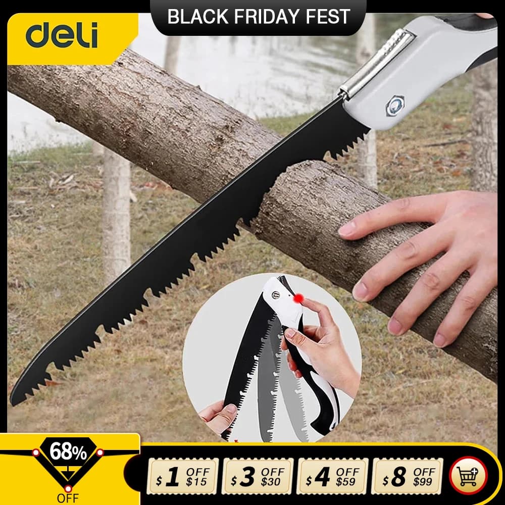 Deli 540MM Foldable Hand Saw for Outdoor Camping SK5 Splash Potator Tree Chopper Garden knife