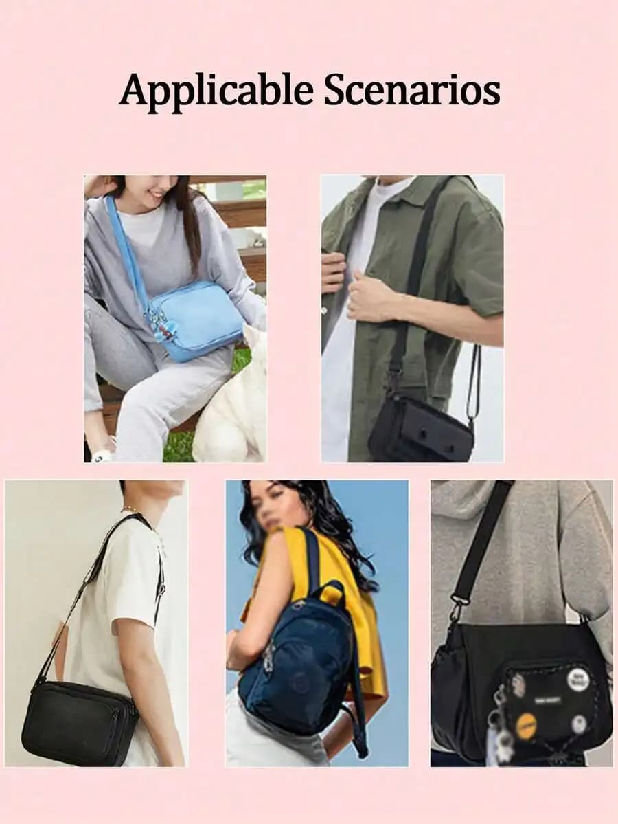 Adjustable Solid Color Bag Strap For Crossbody Backpack Wallet Guitar Bottle DIY Accessory Lightweight Durable