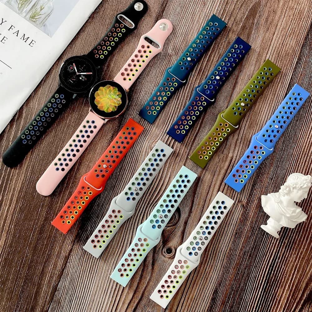 Cinturino da 20mm 22mm per Samsung Galaxy watch 4/5/pro/classic active 2 Gear s3 braccialetto in silicone correa HUAWEI watch GT 2e 3 Pro band