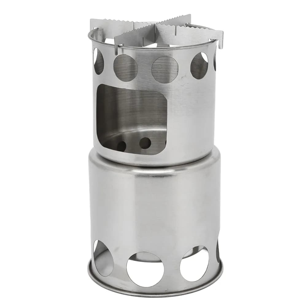 Set di pentole da campeggio in acciaio inossidabile resistente con supporto antiscivolo e borsa a rete, set di pentole portatile per campeggio