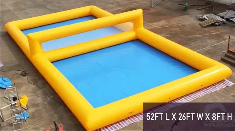 Campo da pallavolo gonfiabile con rete da campo per pallavolo da spiaggia, gioco sportivo all'aperto
