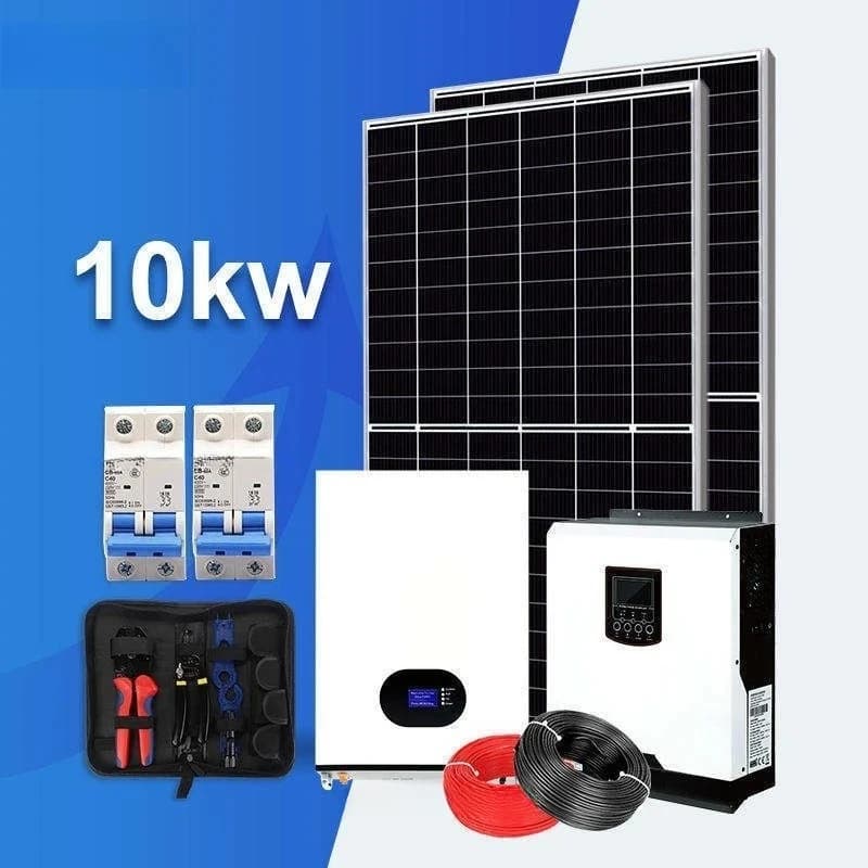 Kit completo di sistema solare da 10kW con pannello in silicio monocristallino, controller e accessori di montaggio per uso domestico
