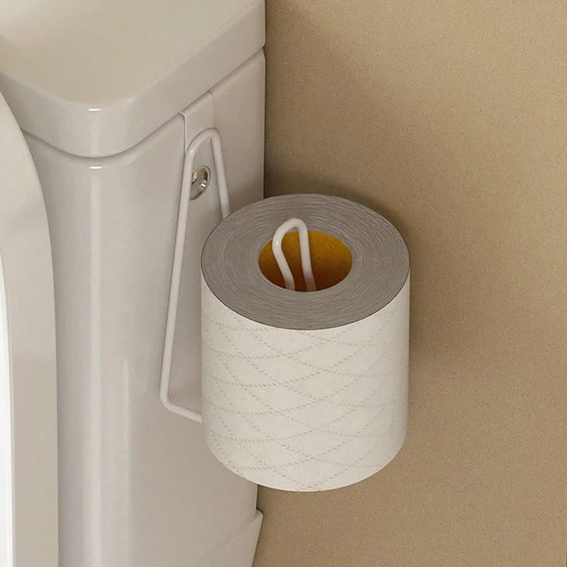 1 PC Stainless Steel Wall-mount Toilet Paper Holder, Bathroom and Kitchen Tissue Dispenser with Storage Stand, No Drilling