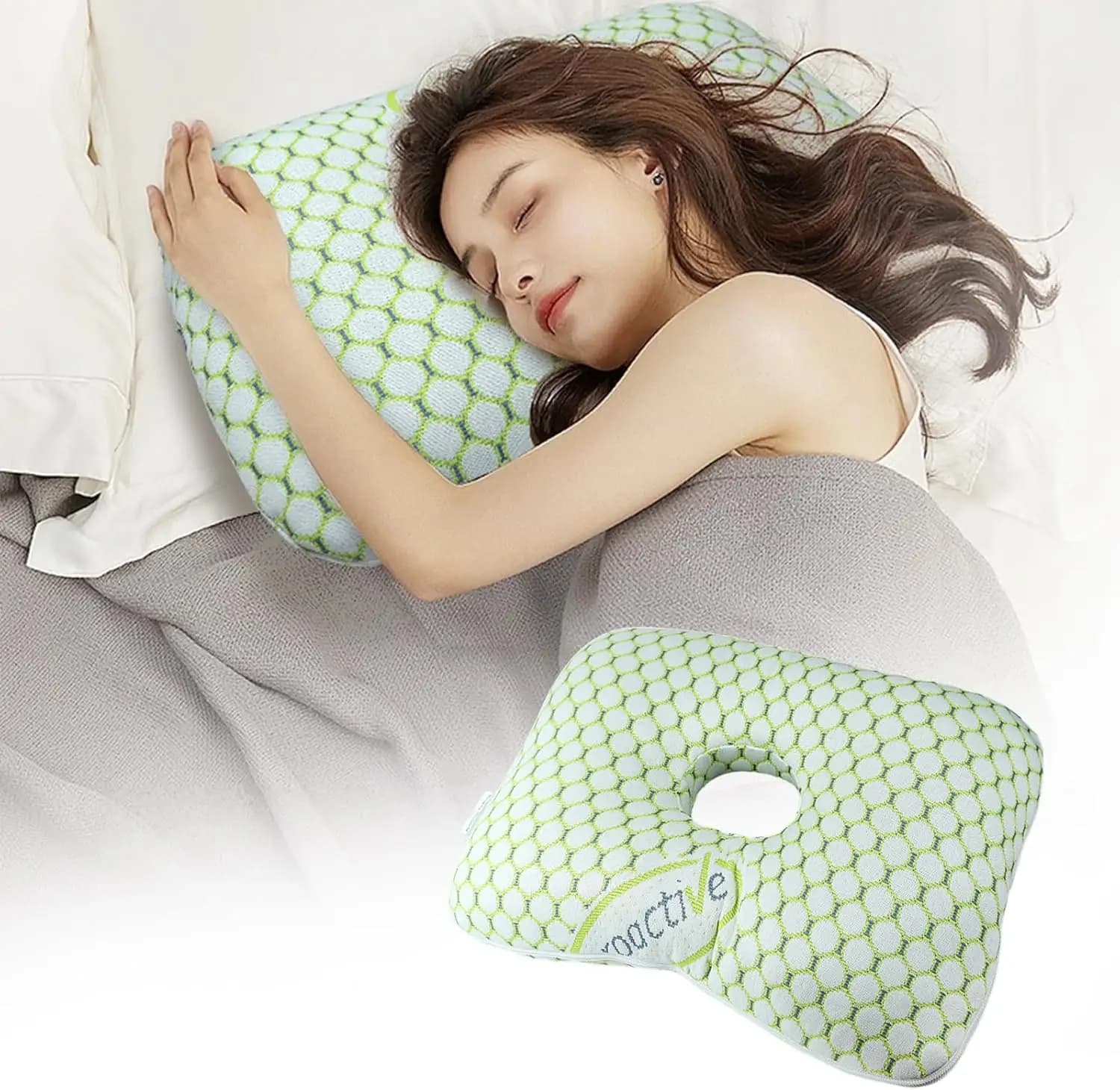 Cuscino per Piercing all'Orecchio per Chi Dorme sul Fianco con Foro, per Dolore all'Orecchio, Infiammazione, Piaghe da Pressione, Lavabile e Regolabile