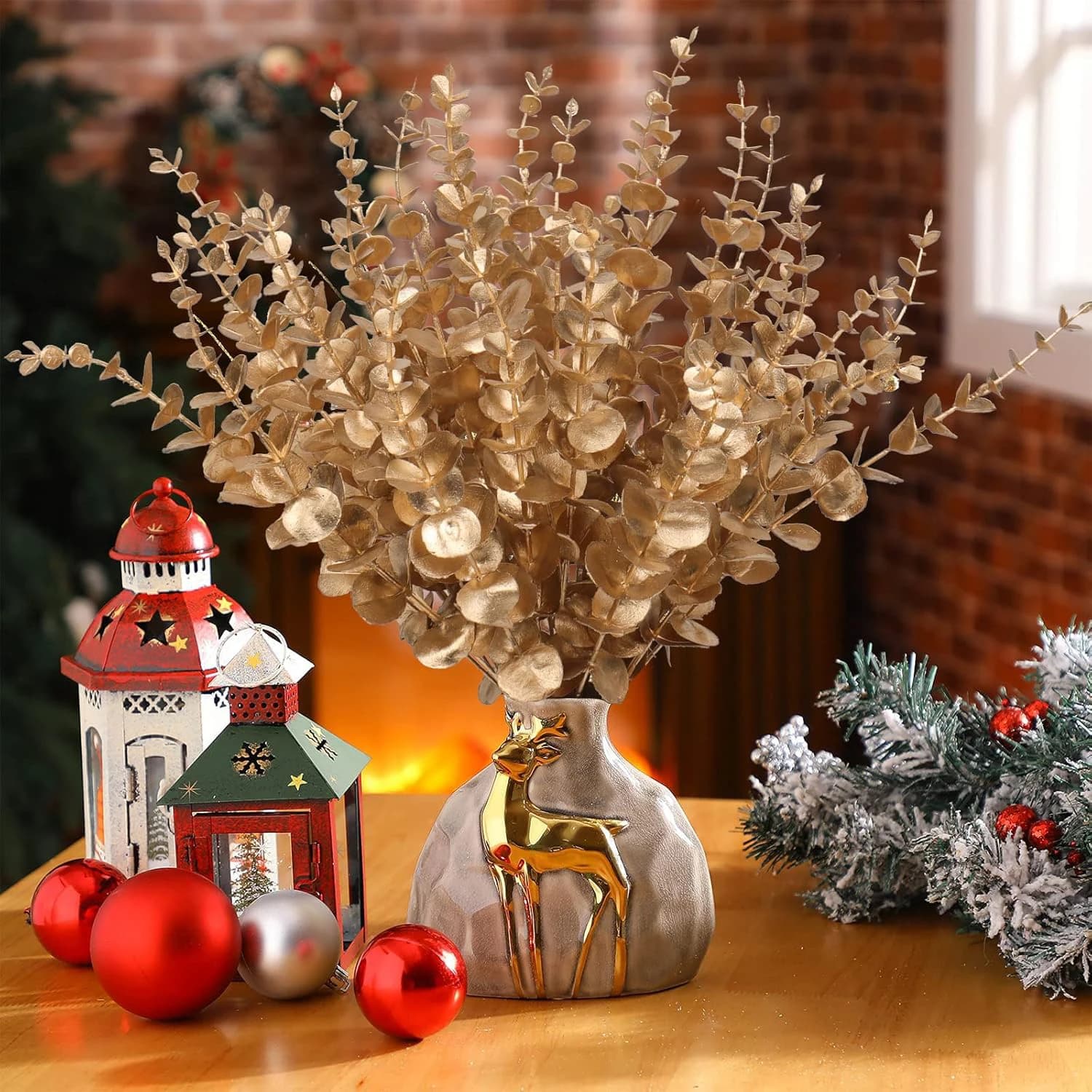 10/20 pcs artificial plants eucalyptus leaves hot sale for Christmas house decoration wedding garden garland gift make you scrapbook