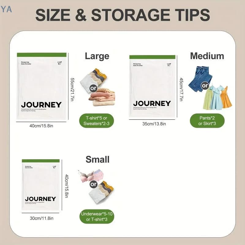 【SA】【AN】2Pcs Vacuum Storage Bags, Hand-Rolled Travel Vacuum Storage Bags For Towels, Socks, Clothes, More , No Pump Needed