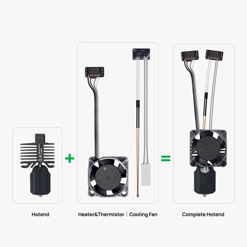 Per Bambu Lab X1 P1 Serie Ugello Completo Hotend 0.2mm In Acciaio Inox 0.4/0.6/0.8mm Kit di Montaggio In Acciaio Temprato Parti Della Stampante 3D