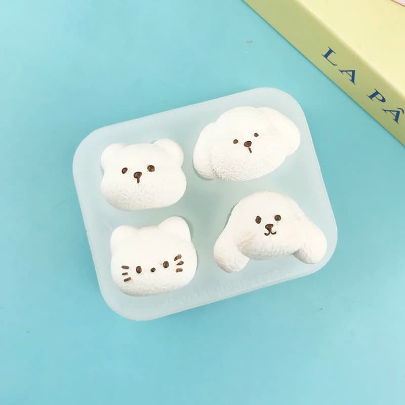 Cat and Rabbit Animal Series Silicone Mold DIY Handmad Food Safety Materials Soap Mold Candle Mold Kitchen Supplies tool