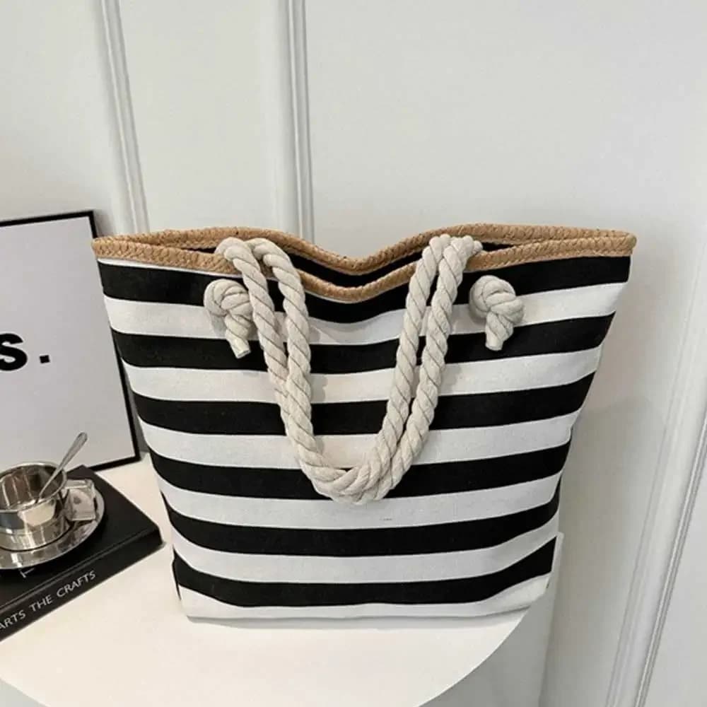 Le nuove borse alla moda 2025 Borse tote in tela da donna Borse design da donna per borsa da spiaggia da donna borsa a righe