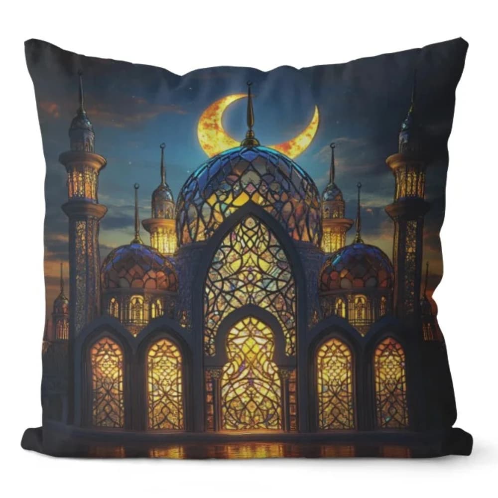 Ramadan Mosque Pattern throw pillow cover with short plush print for living room sofa decoration cushion cover pillow covers