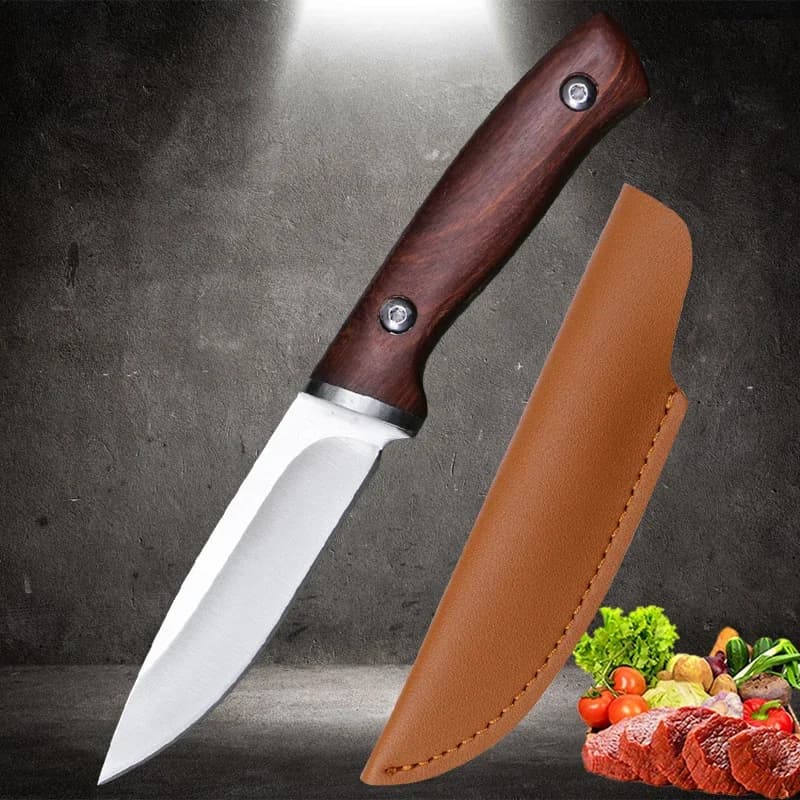 Stainless steel kitchen knife fruit knife for roast meat steak whole lamb knife for barbecue with lid cutlery