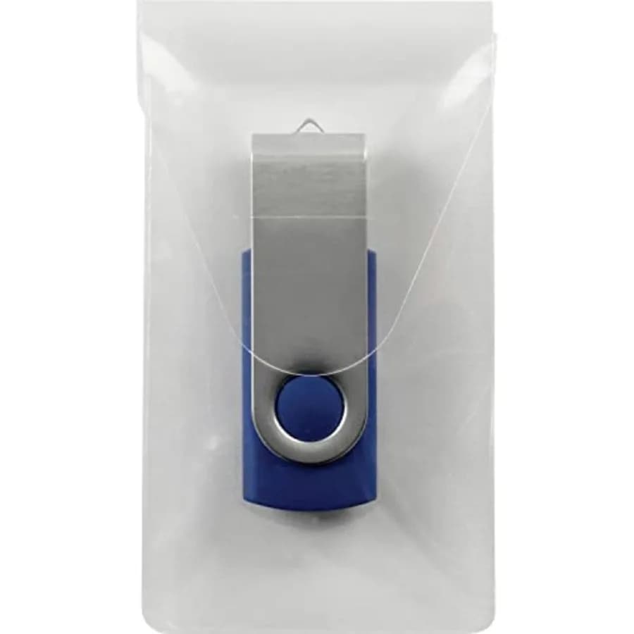 Tasca porta chiavette USB autoadesiva in polietilene, trasparente, 2 pollici di larghezza x 3,5 pollici di altezza, confezione da 6, 68150