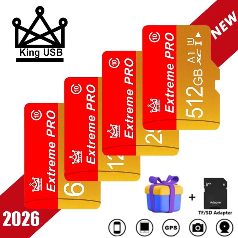 Class 10 Micro TF 256GB 512GB 64GB 32GB Memory 16GB 8GB High Speed Flash A1 Mini TF SD Card for Smartphone Camera Recording Stor