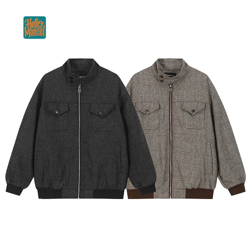 HELLOMARCEL EU US Size Luxury Quality Jacket High Street Oversize Stand Collar Men And Women Jacket