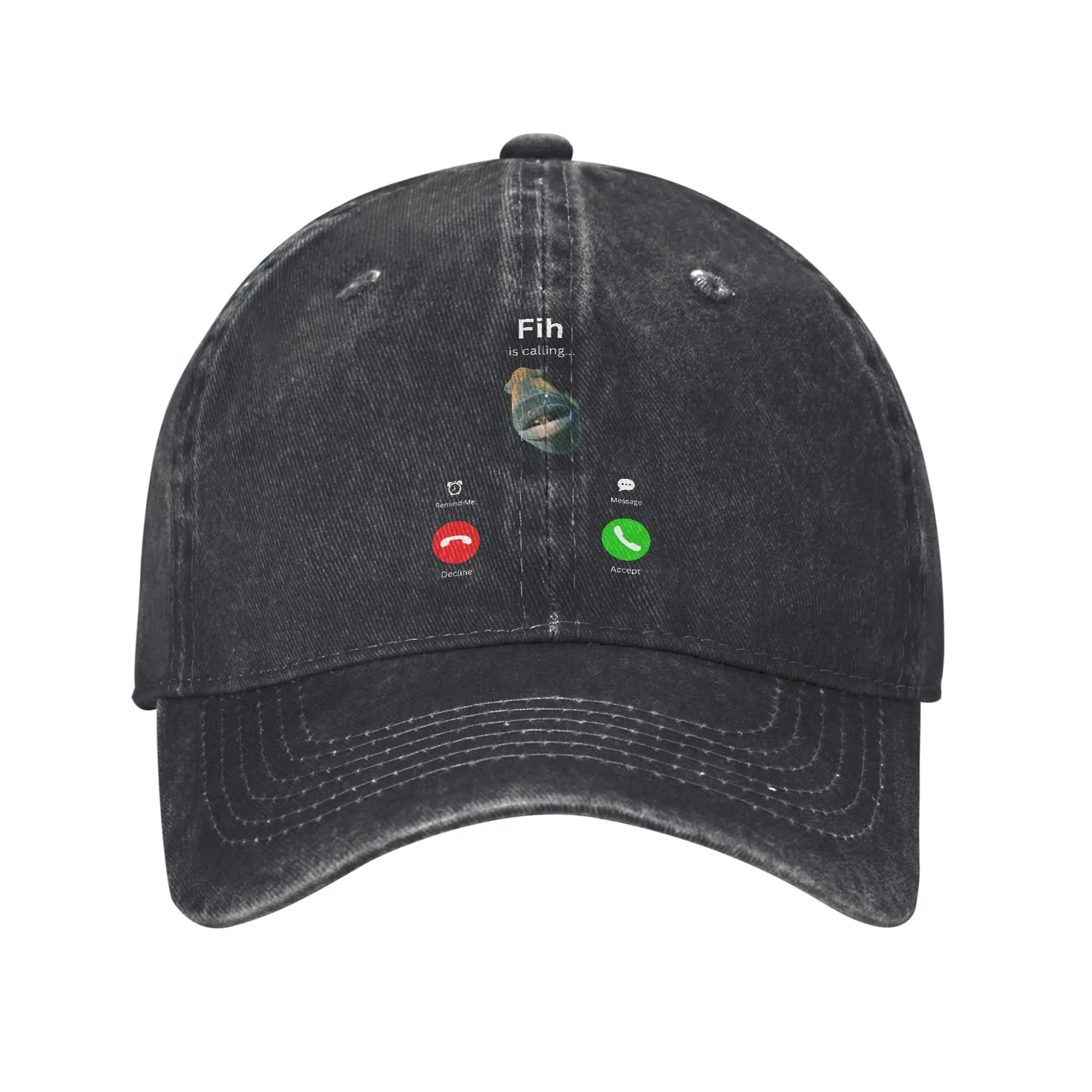 Cappellino da Baseball Classico con Scritta 'Fish is Calling' Divertente, Cappello Snapback in Denim Invecchiato per Uomo e Donna, Regalo Estivo per Amanti della Pesca