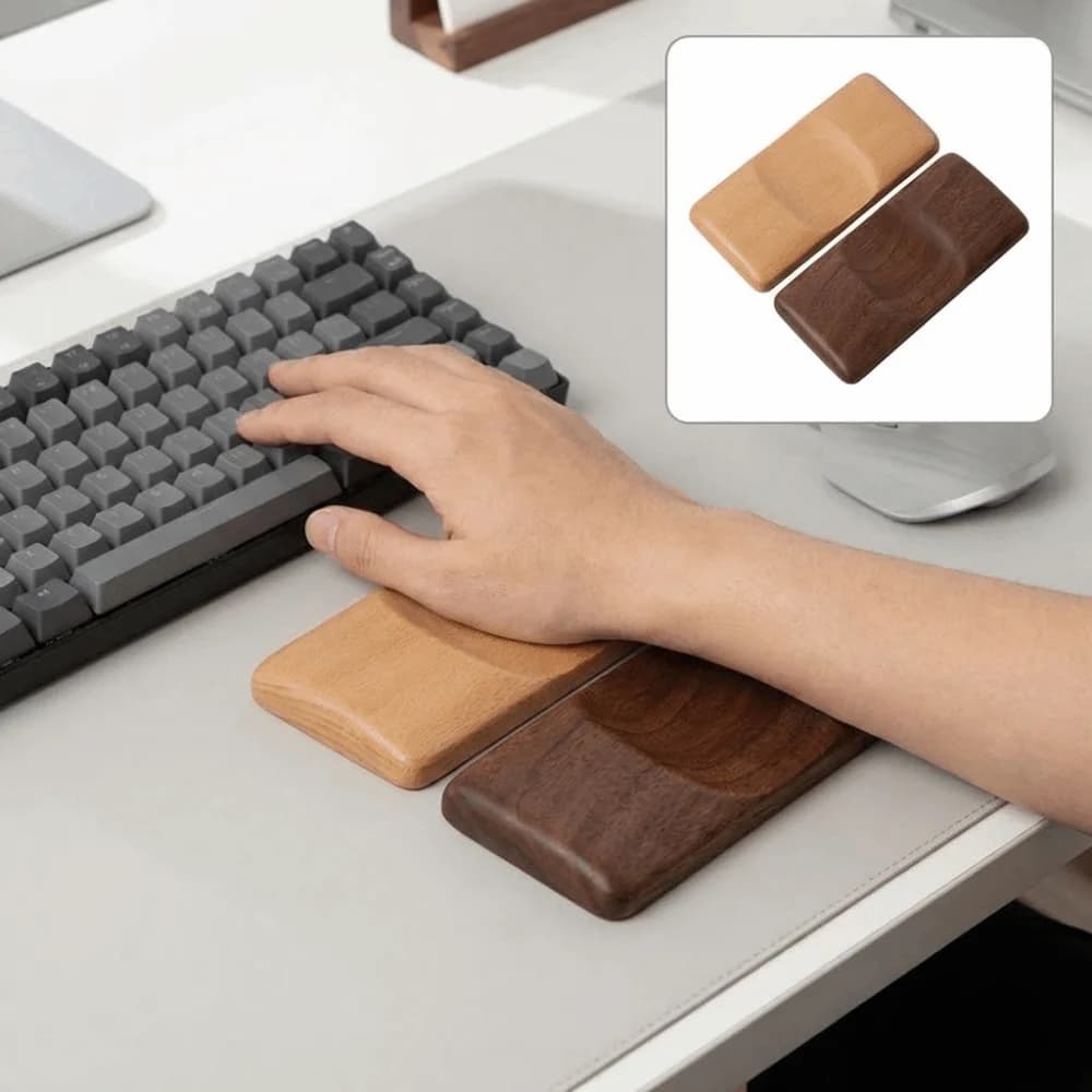 Tappetino per mouse da gaming in legno massello, poggiapolsi antiscivolo vintage, tappetino creativo per il palmo con superficie liscia, per la scuola