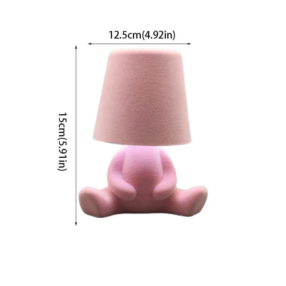Lampada da Tavolo con Controllo Touch, Design Colorato con Texture Floccata, Lampada da Comodino Mini, Forma Creativa, Luce da Scrivania per Camera dei Bambini