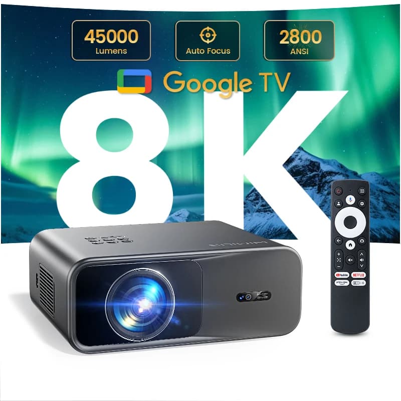 Wimius G1 4K Smart Projectors Google TV System Auto Foucs Wifi High Quality Full HD 1080P Home Cinema Beam Projector for Movie