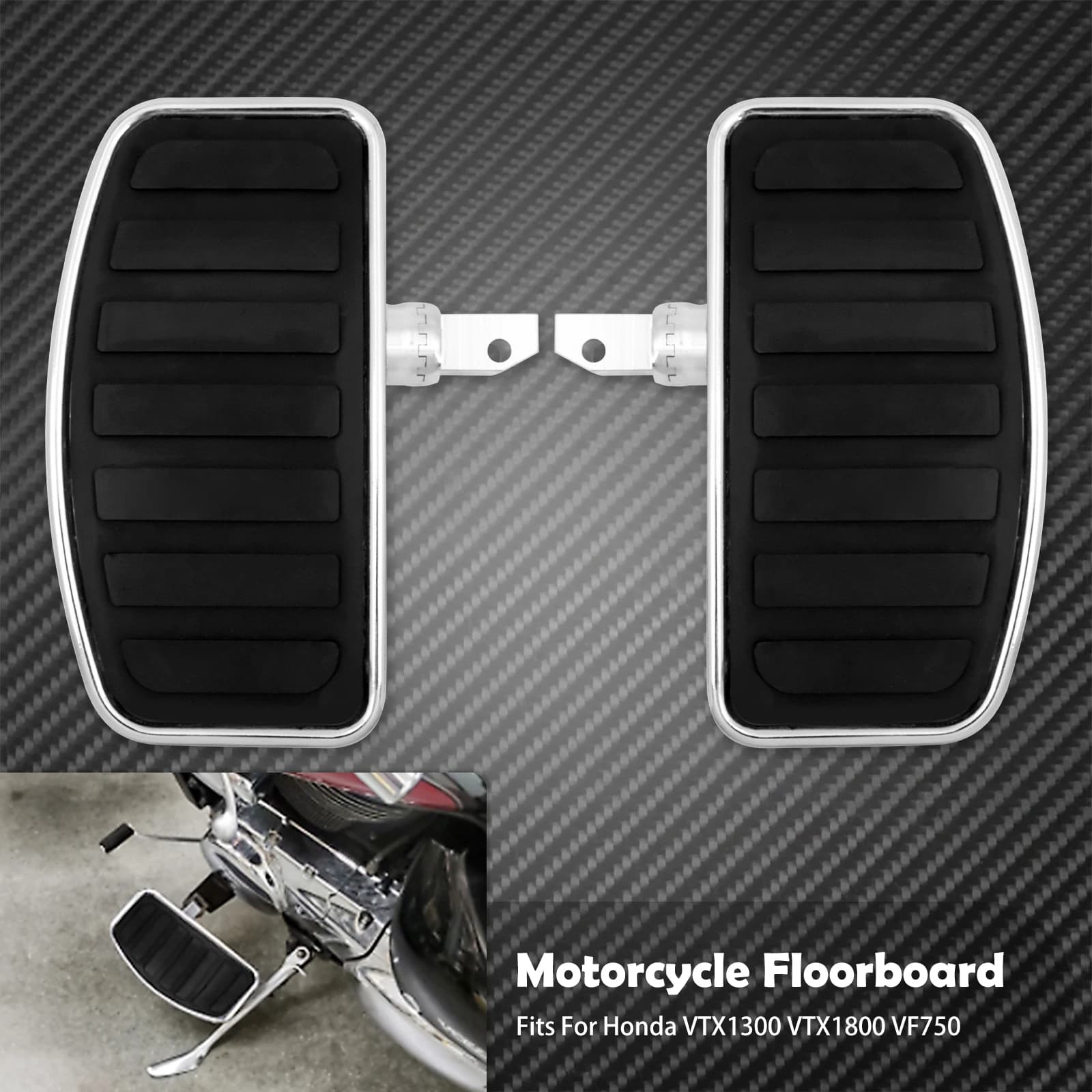 Universale Del Motociclo Poggiapiedi Regolabile Passeggero Posteriore Pedane Pedane In Metallo Stripe Pad Per Honda VTX1300 VTX1800 VF750
