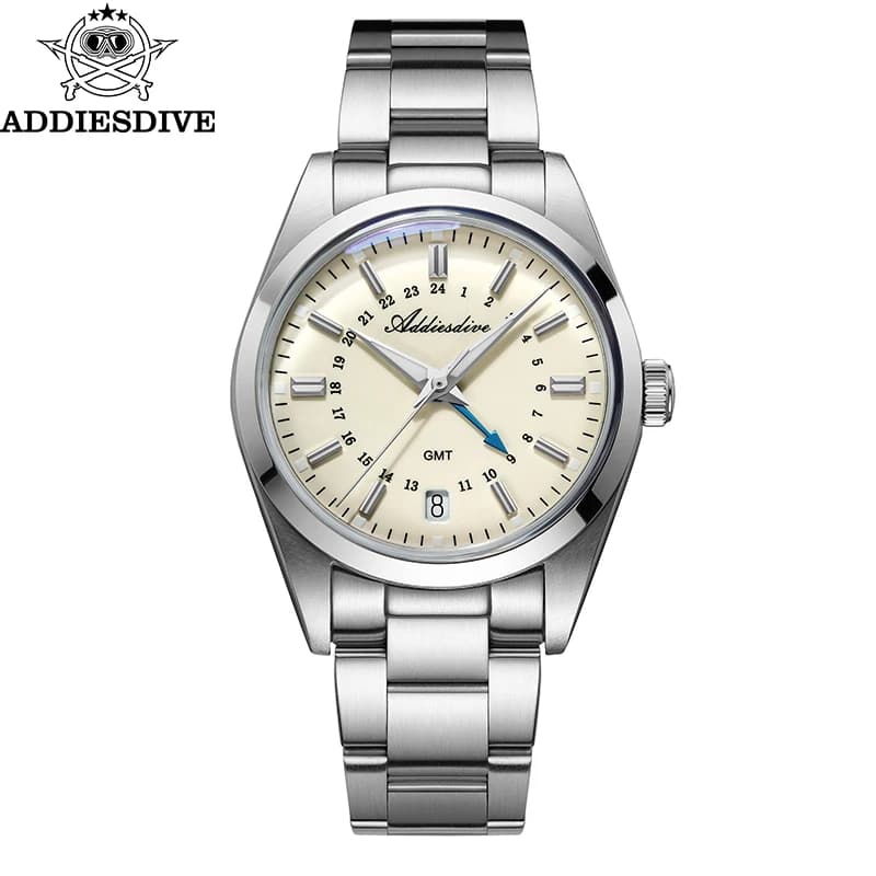 ADDIESDIVE Hot Brand 36mm Luxury GMT Watch Men's Gift 10Bar Waterproof BGW9 316L Super Bright Stainless Steel Quartz Watches