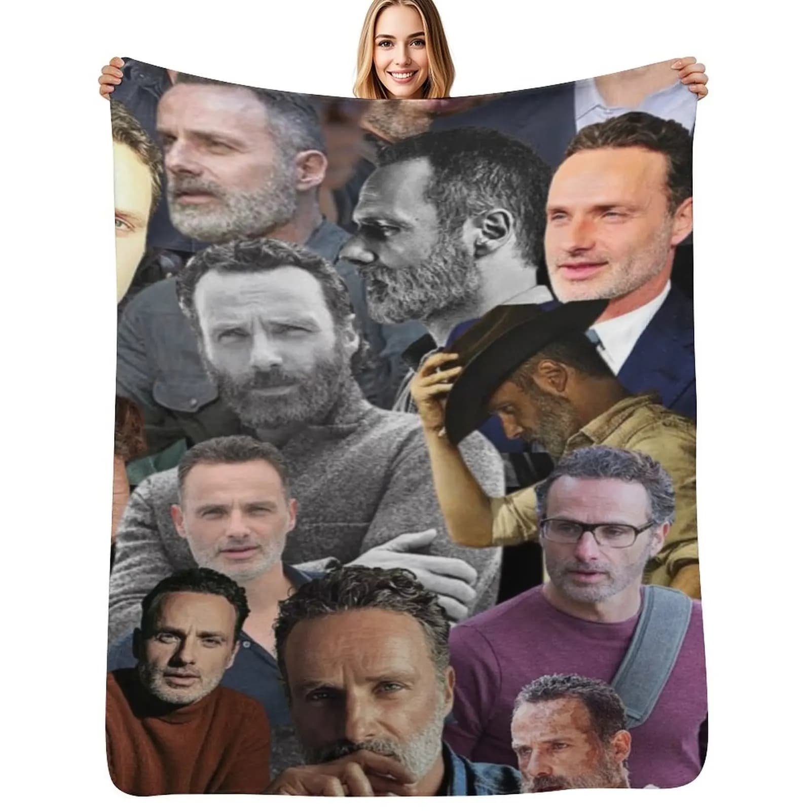 andrew lincoln photo collage Throw Blanket bed plaid For Baby Furrys Blankets For Baby Sleeping Bag Beautifuls Blankets