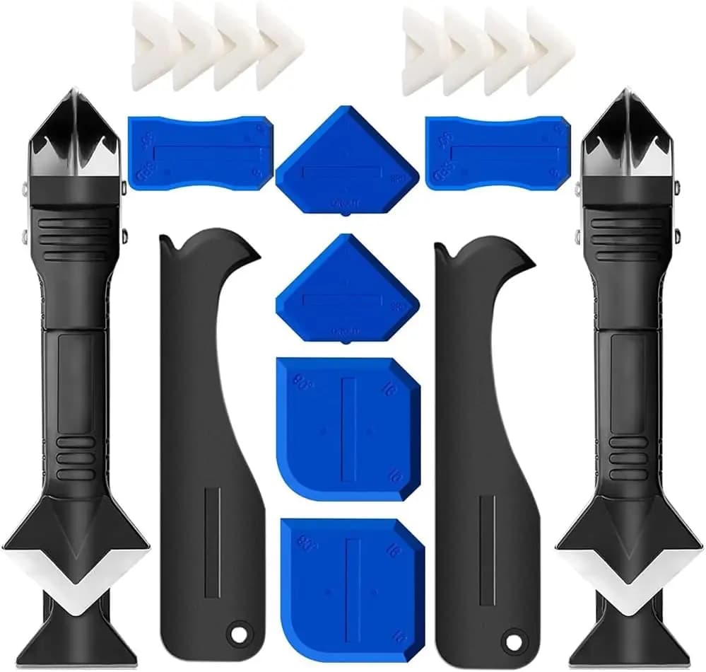 Set di 3 Utensili in Silicone per Sigillatura, Rimozione e Finitura di Sigillanti per Bagno, Cucina, Finestre, Giunti di Lavelli, 2 Confezioni