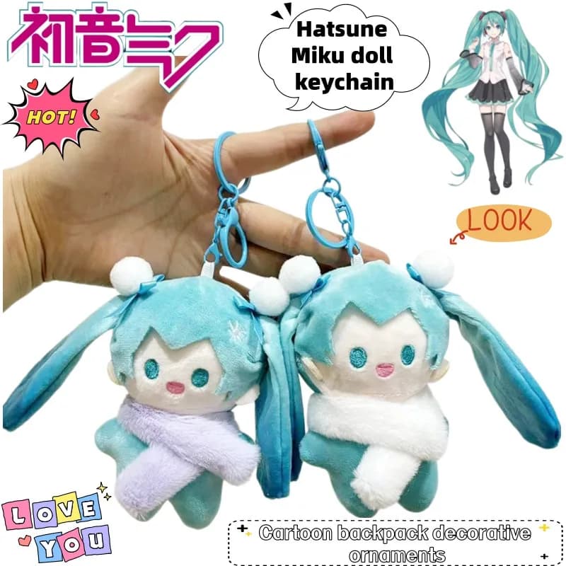 Portachiavi Creativo Hatsune Miku, Bambola Kawaii, Accessorio Anime Bidimensionale, Decorazione per Zaino, Ornamento Pendente
