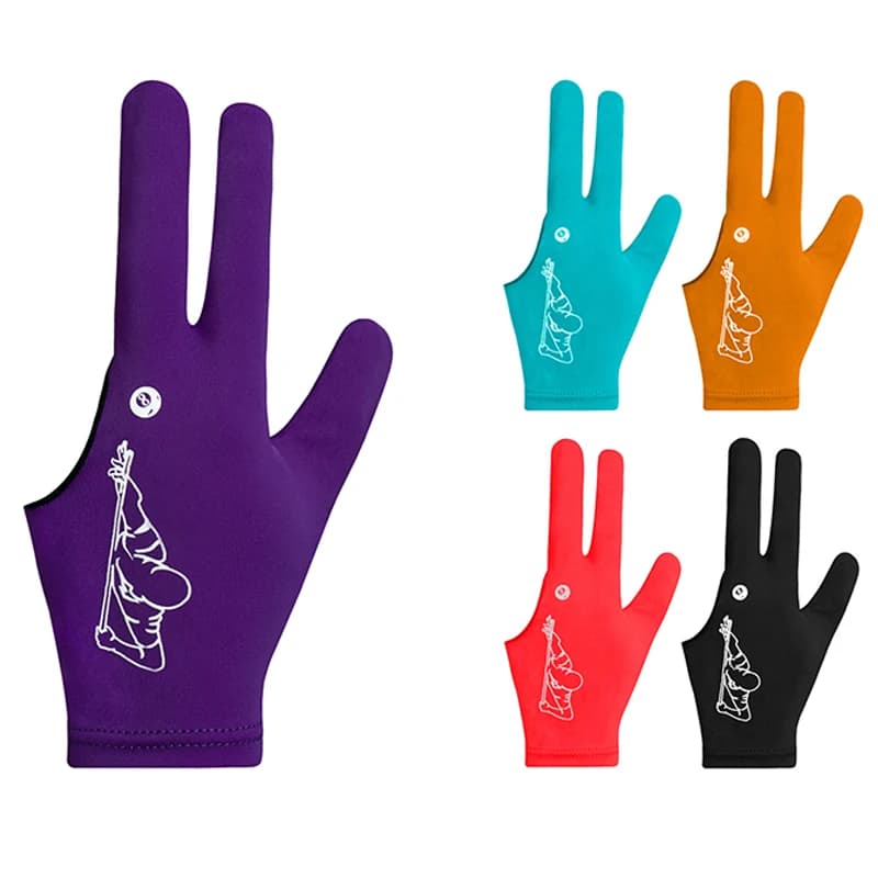 Guanto da Biliardo a Tre Dita Aperto, Antiscivolo, per Mano Sinistra, Universale per Uomini e Donne, Accessorio per Biliardo e Snooker