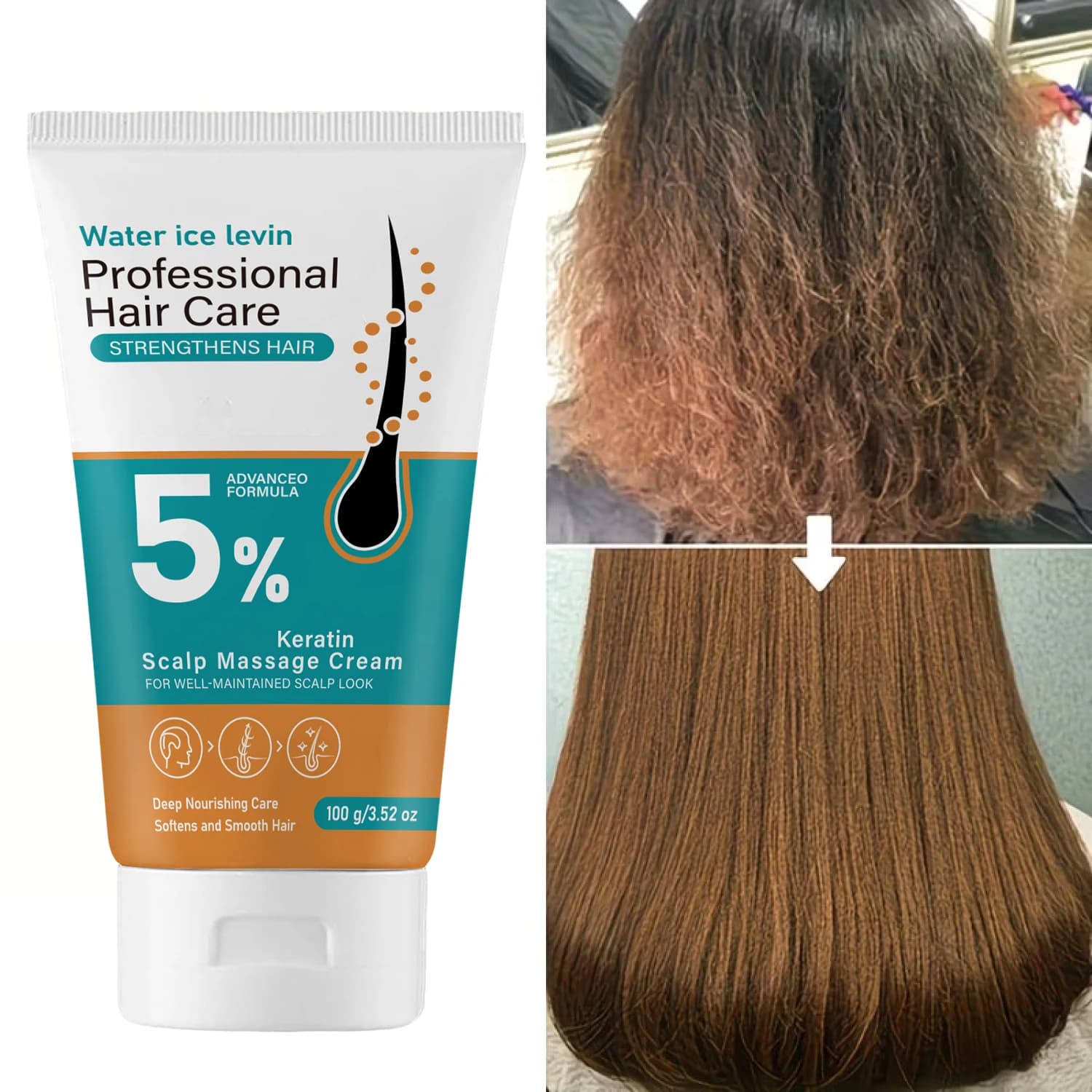 Advanced Formula Keratin Hair Mask, 5% Biotin Collagen Infused Deep Nourish Scalp Strengthen Hair Care