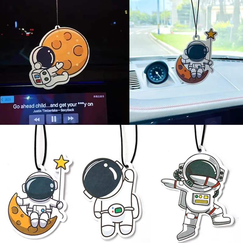 Nice astronaut pendant for car, perfume piece, cartoon, car deodorant, automatic rearview mirror, perfume pendant, interior decoration car