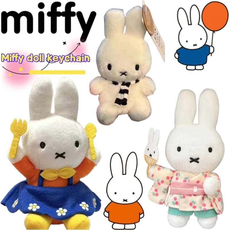 Ciondolo Miffy, Bambola Cartone Animato Coniglio, Design Creativo e Carino, Decorazione per Zaino Studenti, Portachiavi, con Elevato Valore Estetico