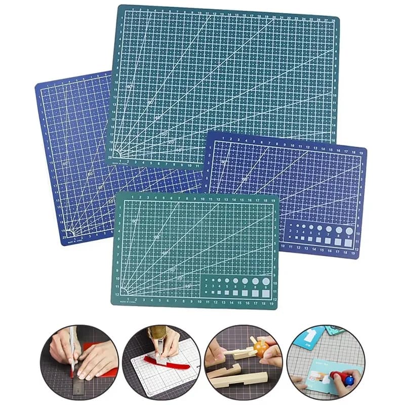 Tappetino da Taglio Multifunzionale A3/A4/A5 in PVC, Tappetino da Tavolo per Lavorazione Pelle, Anti-Taglio, Monofacciale, per Incisione Fai-da-Te, Autoriparante