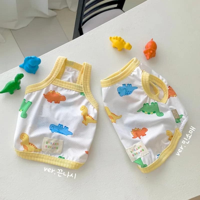 Canotta stampata per animali domestici Canotta sottile primaverile per cani Camicia per protezione solare per gatti Vestiti per cuccioli Vestiti per cani per cani di piccola taglia