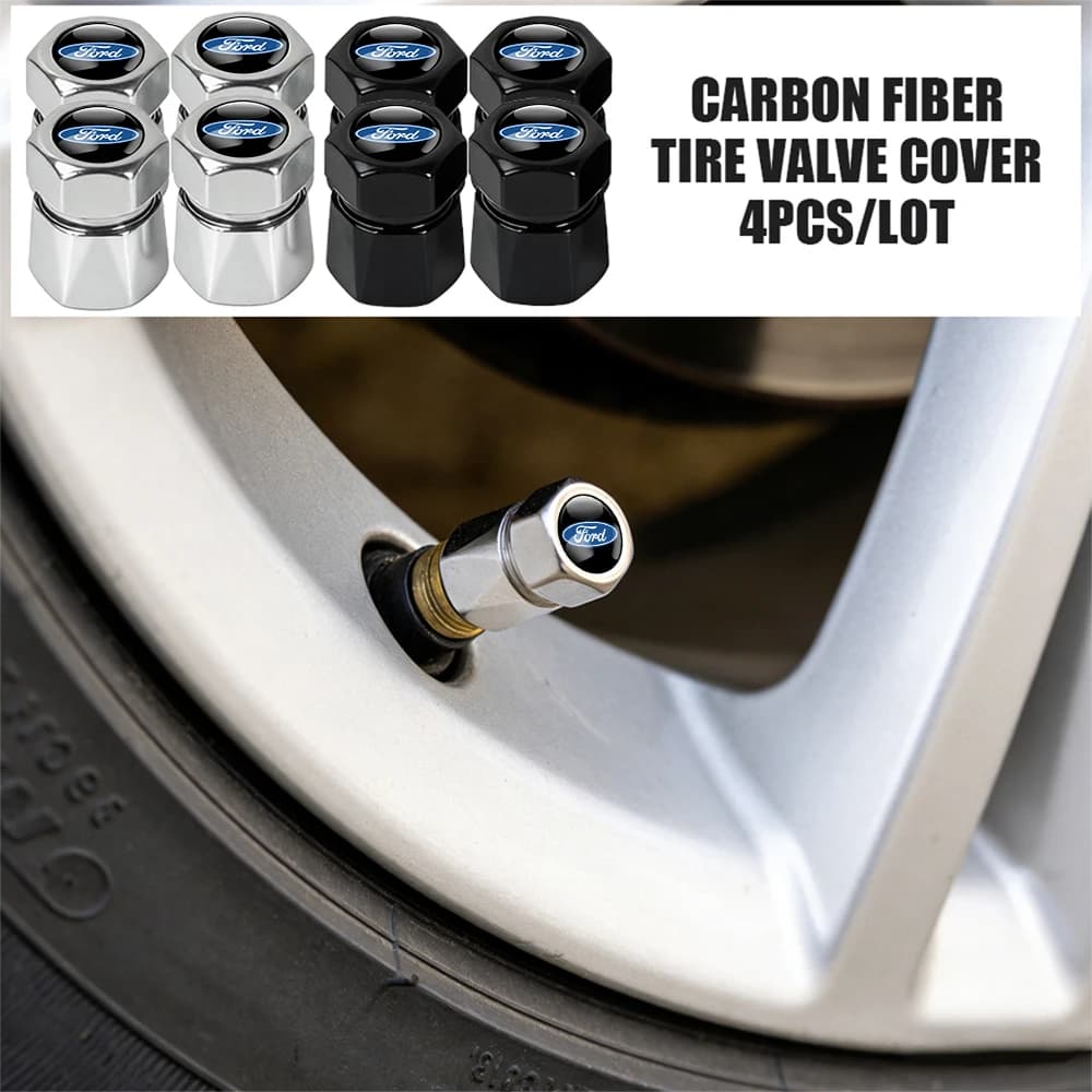 4x Tappi per valvole pneumatici in alluminio per auto, copertura ermetica per valvole pneumatici con diamante, antipolvere e impermeabile, per Ford Mondeo MK3, Focus 2 3, accessori auto