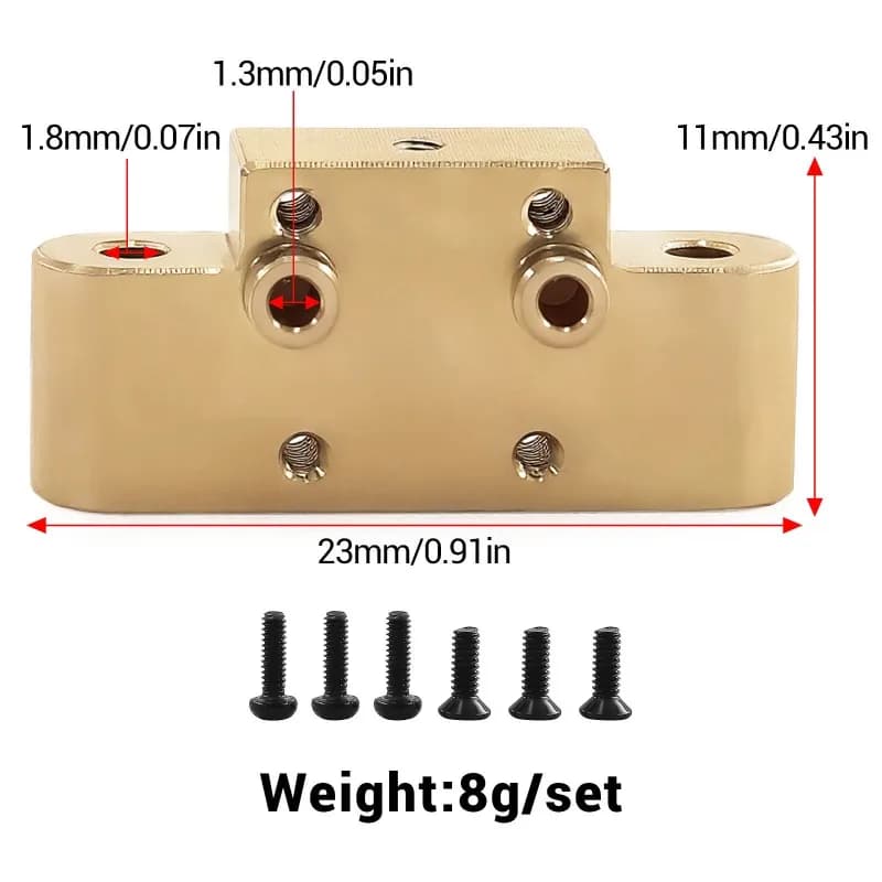 1Pcs Brass Front Lower Arm Mount W292 for Losi Micro-B/Micro-T 1:24 1:28 RC Car Upgrade Parts