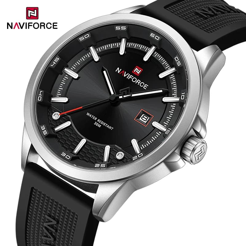 Orologio da uomo NAVIFORCE di lusso, impermeabile fino a 30 m, al quarzo, con cinturino in silicone, casual ed elegante, orologio da uomo originale, Reloj Hombre