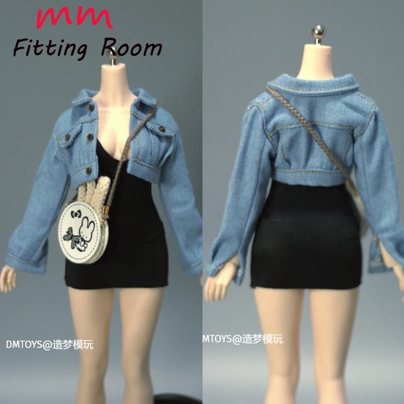 1/6 scala bambole femminili vestiti giacca di jeans corta vestito vestito per 12 ''TBLeague JIAOU bambola action figure