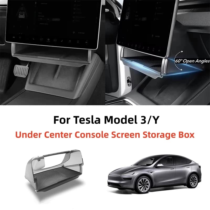 Scatola portaoggetti sotto il schermo della console centrale per Tesla Model 3/Y 2019-2023, organizer pieghevole nascosto per console centrale auto