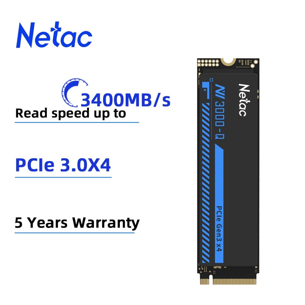 Netac NVMe SSD M2 1TB 2TB 512GB 3400MB/s SSD PCIe3.0 M.2 2280 Unità a stato solido interne Disco NV3000Q per laptop desktop